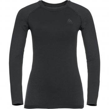 Odlo Women's Performance Warm Long Sleeve Base Layer Top, Size XL, Color: Black/New Odlo Graphite Grey