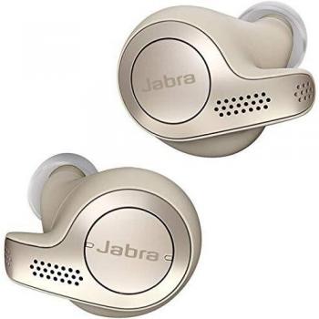 Jabra Elite 65t, Auriculares Bluetooth con Cancelación Pasiva del Ruido, Tecnología de Cuatro Micrófonos para Auténticas Llamadas Inalámbricas y Música, Beige Dorado