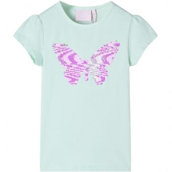 Camiseta infantil de manga casquillo menta claro 116