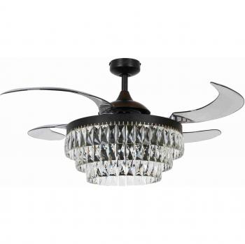 Ventilador de techo con luz Fanaway Veil negro silencioso 122 cm