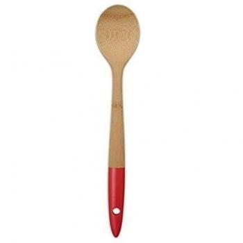 Pebbly NBA026 - Cuchara de Cocina, bambú, 30 cm, Color Rosa