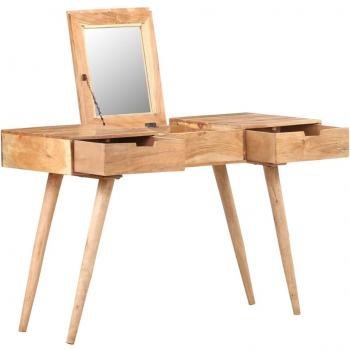 vidaXL Dressing Table with Mirror 112x45x76 cm Solid Acacia Wood