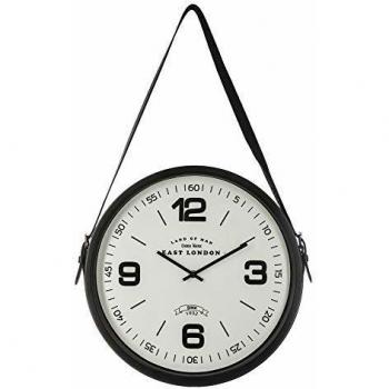 Reloj de Pared de Metal Atmosphera con Cinturón Elegante - Diámetro 38 cm - Color Negro