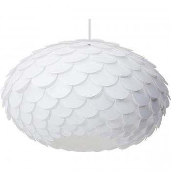 Lámpara de Techo Colgante Blanca con Pantalla de Cono de Pino y Diseño Moderno