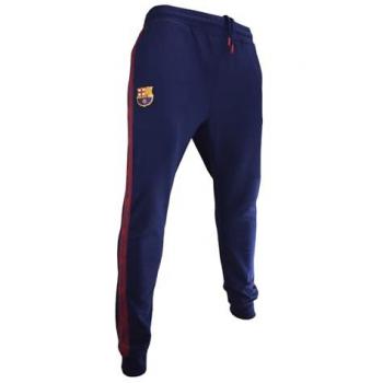 Pantalón de entrenamiento FC Barcelona, tipo joggers, color azul oscuro con detalle del escudo y bandas granate laterales, unisex adulto