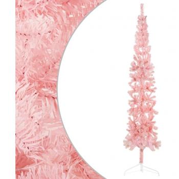 vidaXL Slim Artificial Half Christmas Tree with Stand Pink 240 cm