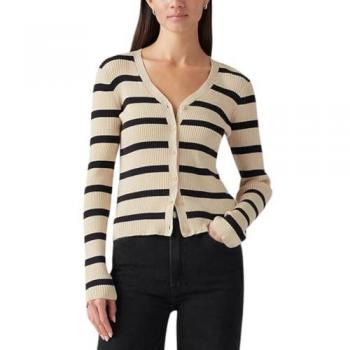 Cárdigan de mujer Levi's Tulip de manga larga en color ecru, talla M, ajuste slim