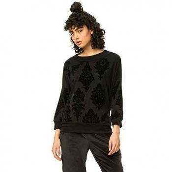 Desigual Ginko 2000 Tops de Manga Larga, Mujer, Negro, M