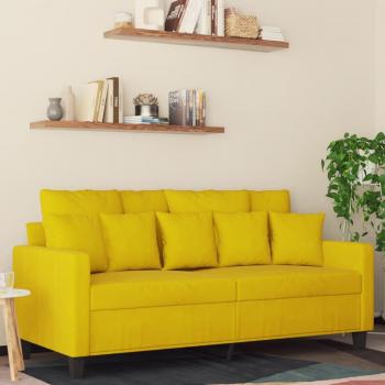 Sofá de 2 plazas en terciopelo amarillo de 140 cm