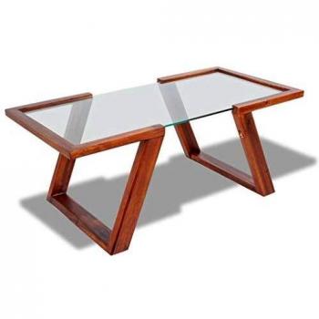 vidaXL Mesa de centro de madera maciza de acacia 100x50x40 cm marrón