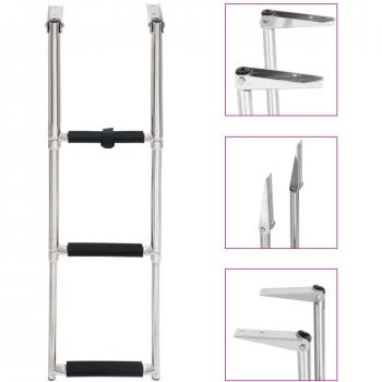 3-Step Folding Boarding Ladder Stainless Steel