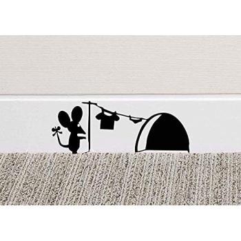 213B Mouse Hole Wall Art Sticker Washing Vinyl Decal Mice Home Skirting Board Funny by Black Country Vinyls