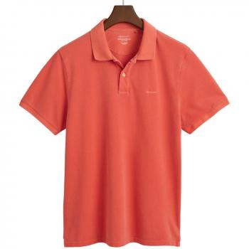 Gant Mens Sunfaded Pique Polo Shirt - Burnt Orange - S
