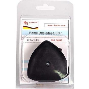 Sanfor Olla Adaptable a magefesa Star con Tornillo | Negro | Blister Compatible pomo Triangular para ollas de presion | 7 x 7 x 3 cm