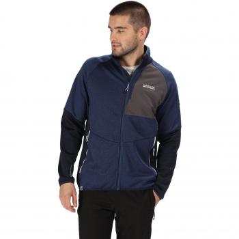 Regatta Foley Hybrid Wind Resistant Full-Zip Marl Softshell Jacket Carcasa Suave, Hombre, Prussian/Azul Marino, L
