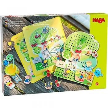 HABA- Juego de Ensartar El Frutal Cuervo Teo, Multicolor