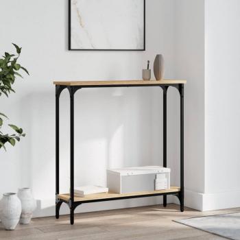 Mesa consola Sonoma de roble 75x22,5x75 cm madera multicapa marrón