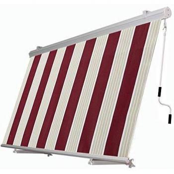 Tienda de Sombra San Giorgio Tenda de Sol a Caída Cassonata Rayas Burdeos/Crema 300x300 cm