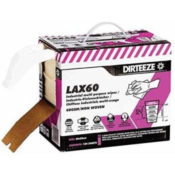 Dirteeze lax60 multiusos de papel toallitas de limpieza, limpieza de algodón retales – 150 hojas por caja