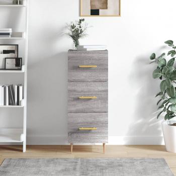 Aparador de madera de ingeniería 34,5x34x90 cm con puertas y cajón, mueble de almacenaje moderno para salón en color gris Sonoma