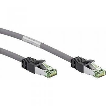 Cable de red RJ45 S/FTP Cat. 8.1 0,25m Gris - 2000 MHz, cobre AWG 24, halógeno libre