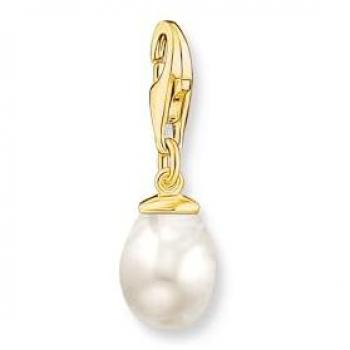 Thomas Sabo Gold Plated Freshwater Pearl Charm Pendant 1996-430-14