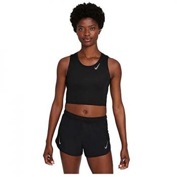 Camiseta de Tirantes Corto Nike Dri-Fit Fast para Mujer - Negro - Talla XL