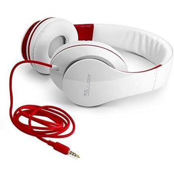 Fantec SHP-250AJ - Auriculares de Diadema Cerrados, Rojo y Blanco