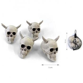 Pack de 4 Cráneos Devil de 20x5 cm