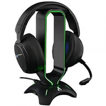 THE G-LAB K-Stand Radon Soporte Gaming para Cascos – Retroiluminación RGB, USB HUB 2 x 2.0, Base Anti-Deslizante – Stand Universal para PC PS4 Xbox One Nintendo Switch Soporte Cascos Gaming