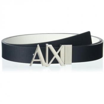 Armani Exchange Men's Navy/White Leather Belt, Size 36