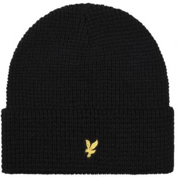Lyle & Scott Unisex Waffle Beanie Hat - Black - One Size