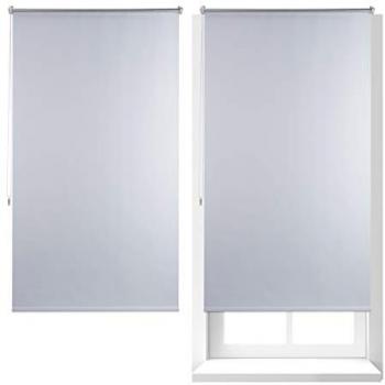 Set de 2 Estores Enrollables Térmicos Opacos, Protección Térmica, Sin Perforación, 90x160 cm, Blancos