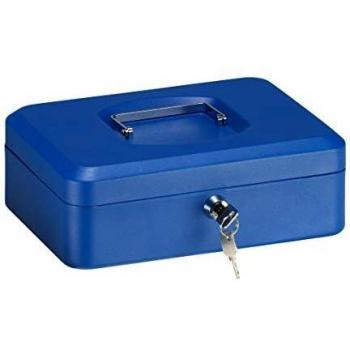 Arregui C9235 Caja de Caudales de Acero, 25 cm de ancho, con bandeja multifunción, azul, 250 x 90 x 180 mm