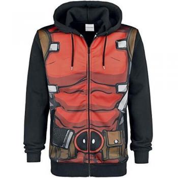 Deadpool Classic Style Guide Sweatshirt Sublimated Hoodie Black-L