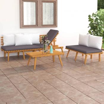 vidaXL 3-Piece Garden Lounge Set with Cushions in Solid Acacia Wood