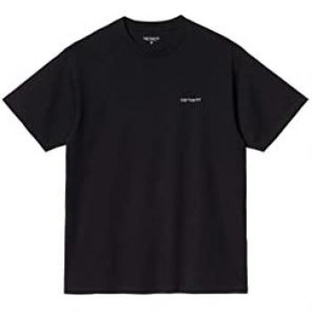 Camiseta de Manga Corta Carhartt WIP Script Bordado para Hombre en Color Negro y Blanco - Talla M