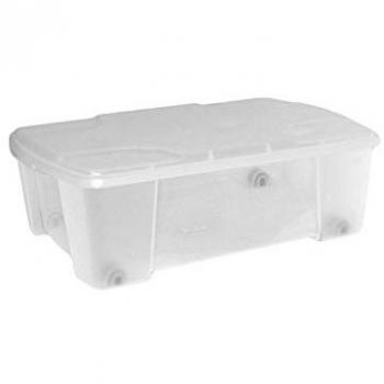 Caja de plástico multiuso ArtPlast con fondo transparente y cubierta L565x390xH180 mm - Blanco