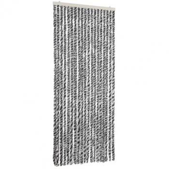 Cortina Antimoscas Chenilla 56x200 cm Color Beige y Marrón, Protección para Casa contra Insectos