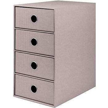 Caja de Escritorio S.O.H.O. A5 con 4 Cajones, Color Taupe, Pack de 2 (Dimensiones: 17,5x32x25 cm)