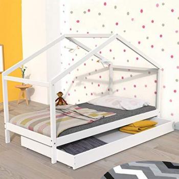 Cama Cabina Infantil con Cajón, Blanca, 90x190 cm, Incluye Somier - Diseño Koala