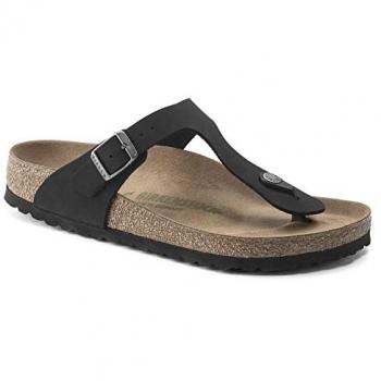 Sandalias Birkenstock Gizeh BS Vegan en ancho estrecho color negro, talla 37 EU