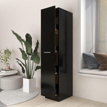Black Apothecary Cabinet 30x42.5x150 cm Engineered Wood
