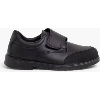 Pisamonas Zapato Escolar de Piel con Puntera Reforzada y Cierre Adherente para Niño