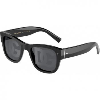 Dolce & Gabbana DG4338 Col. 501/M Men's Square Black Sunglasses, Size: 52 MM, Stylish and Versatile