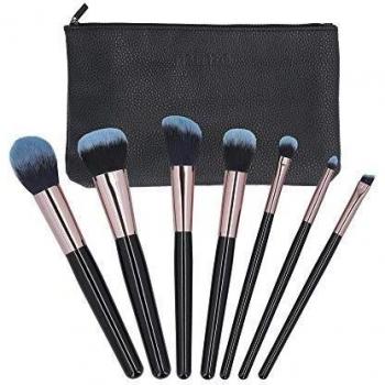 Set de 7 Brochas de Maquillaje MIMO en Negro con Estuche