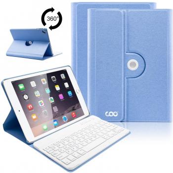 COO Funda con Teclado Español iPad 2017 Bluetooth, 9,7 pulgada Cubierta con Teclado Desmontable para iPad 2018, iPad 2017, iPad Pro 9.7, iPad Air 2 / 1 Inalámbrico con Rotación de 360 Grados y Soporte Multiángulo