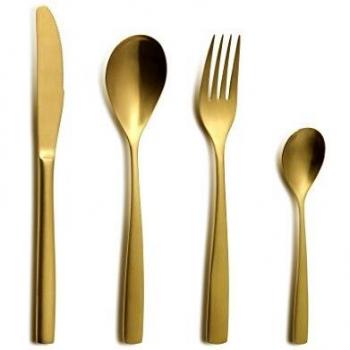 Set Cubertería BCN Gold Inox - 24 Piezas