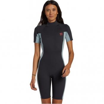 Traje de surf de mujer Billabong 2mm Foil negro azul - L