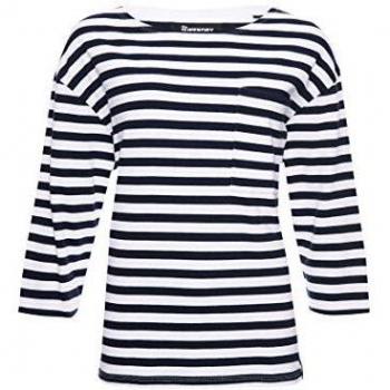 Superdry Mujer Camiseta Edit Cruise Rayas Monocromáticas 42